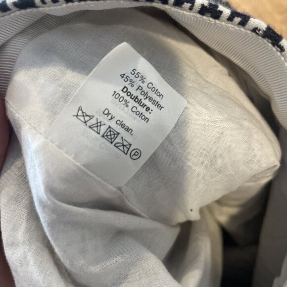 J Crew Skirt Size 6 Blue White Geo Patterned A-Line Pleated Rear Zip Jacquard - Picture 7 of 10